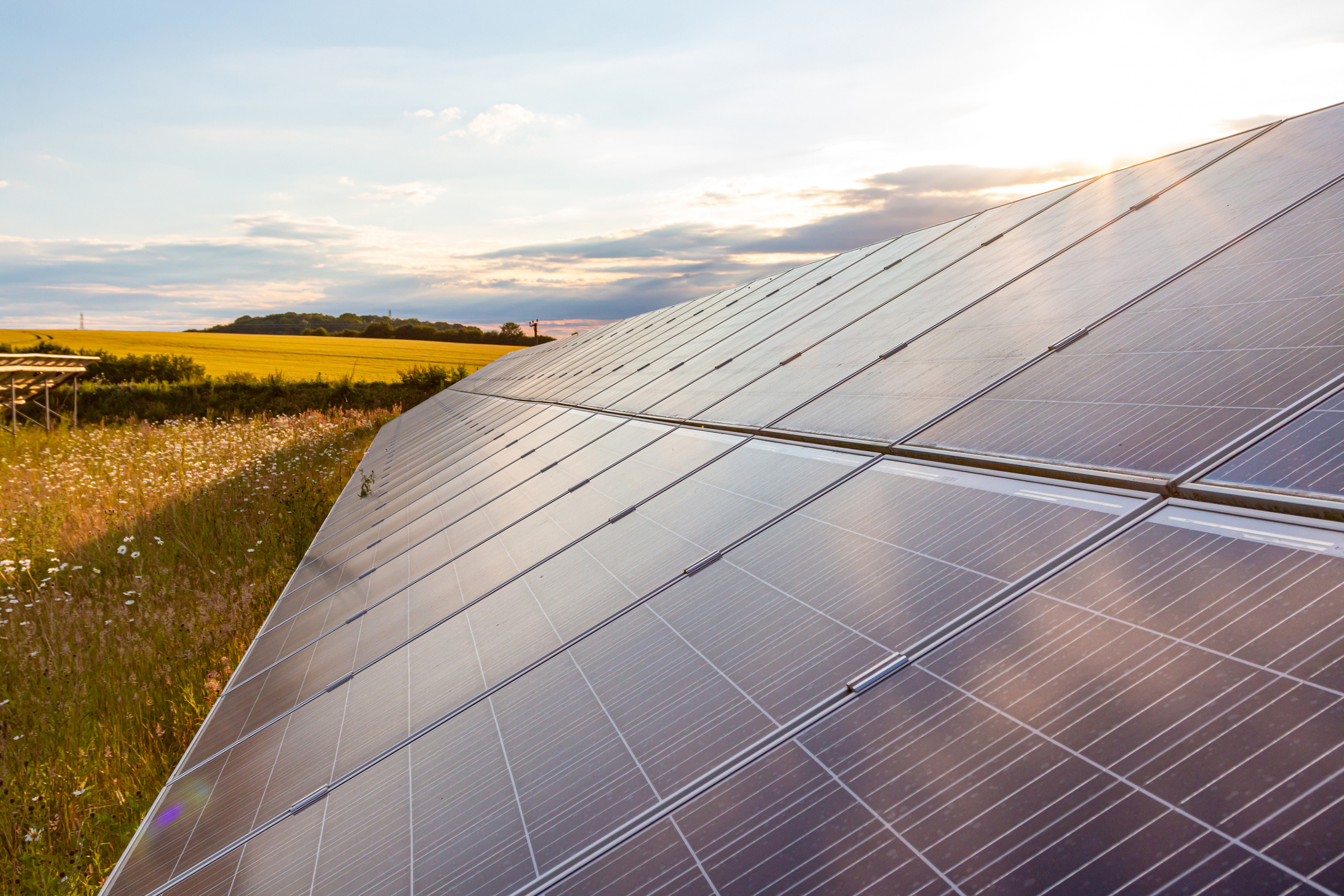 Solaranlage auf einem Feld